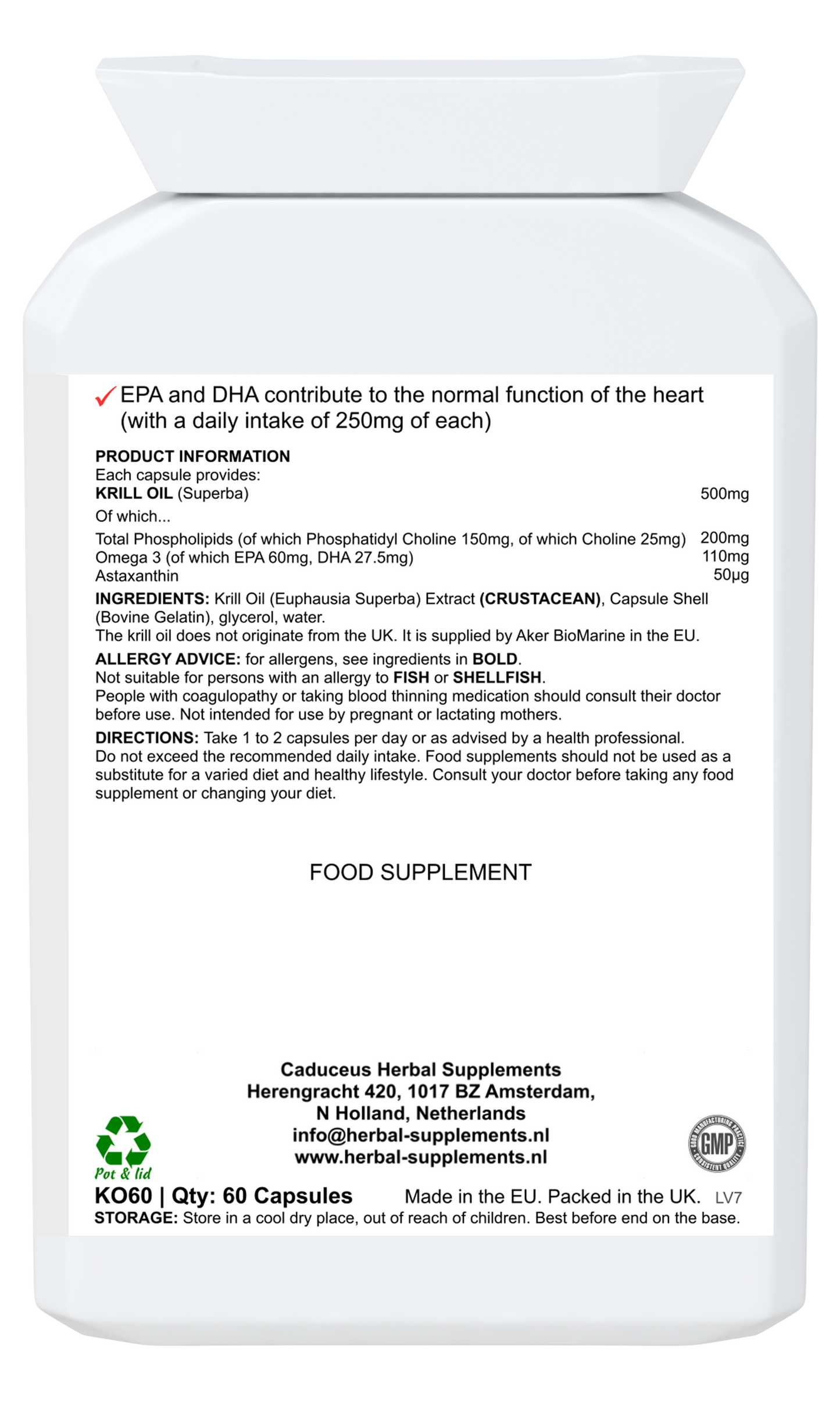 Antarctic Krill Oil 60 capsules (500 mg)