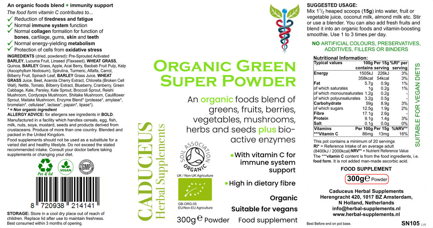 Organic Green Super Powder 300g poeder