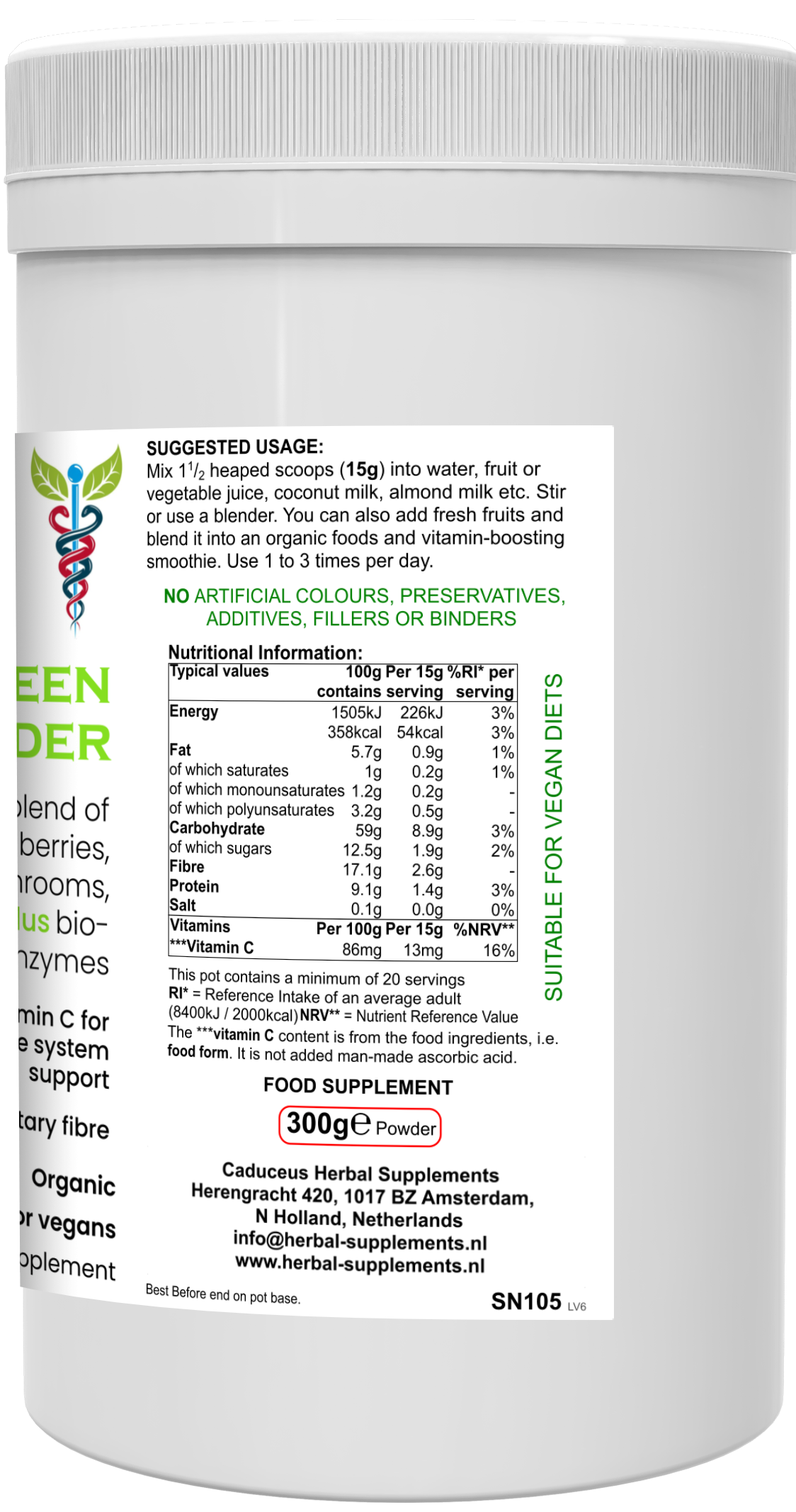 Organic Green Super Powder 300g poeder