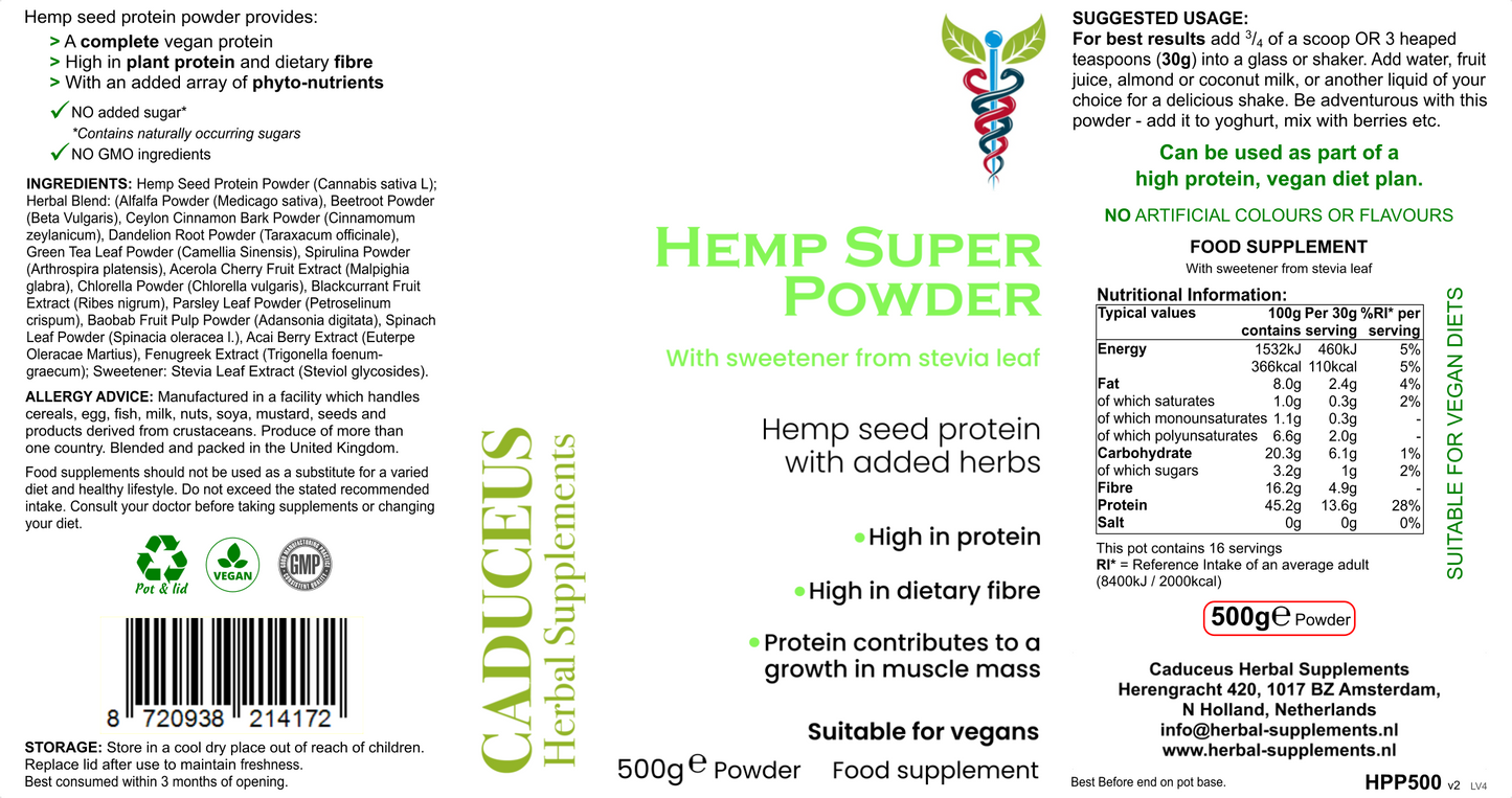 Hemp Super Powder 500g poeder