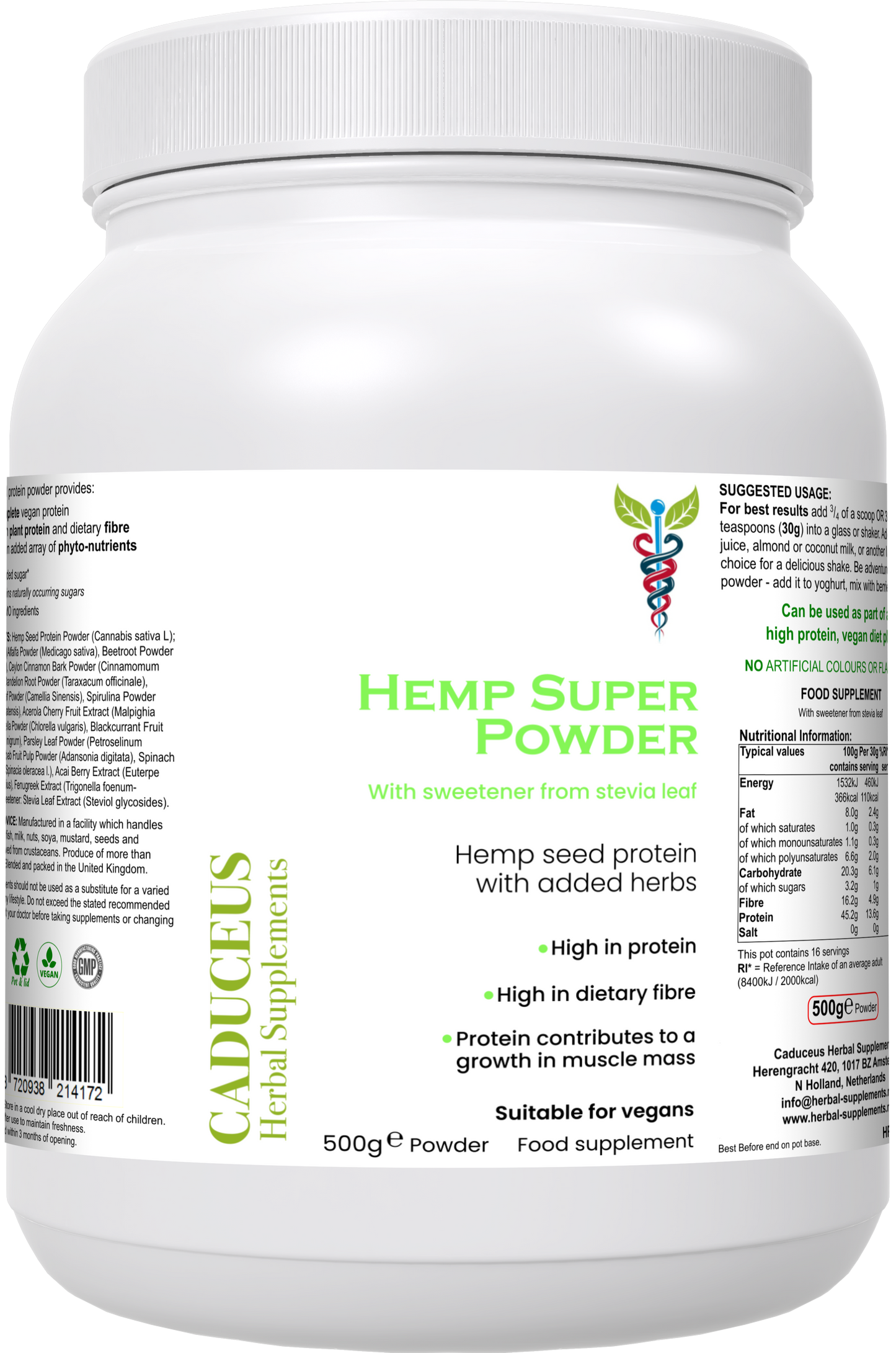 Hemp Super Powder 500g poeder