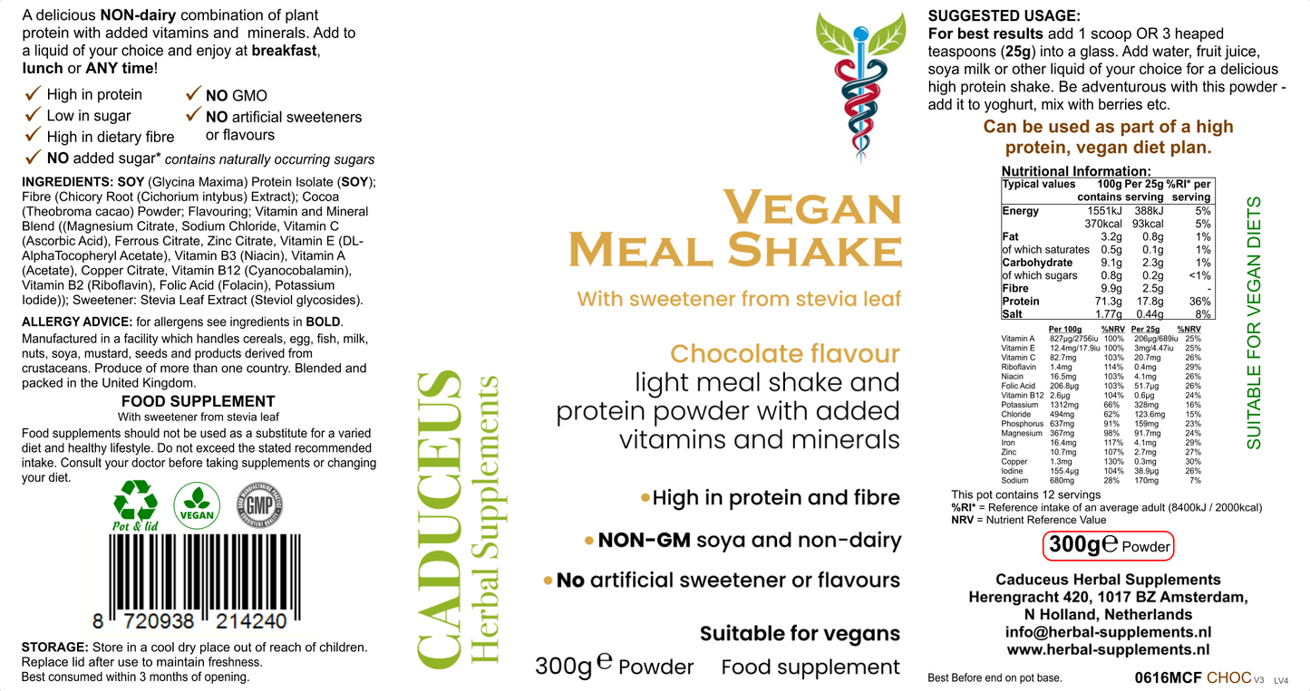 Vegan Meal Shake (chocolate) 300 g poeder