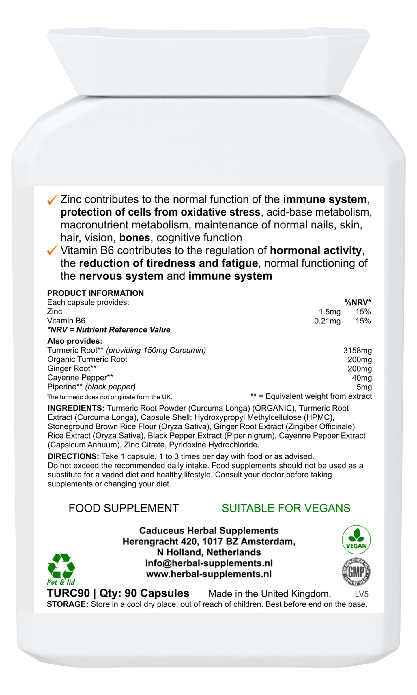 Turmeric Herbal Blend 90 capsules