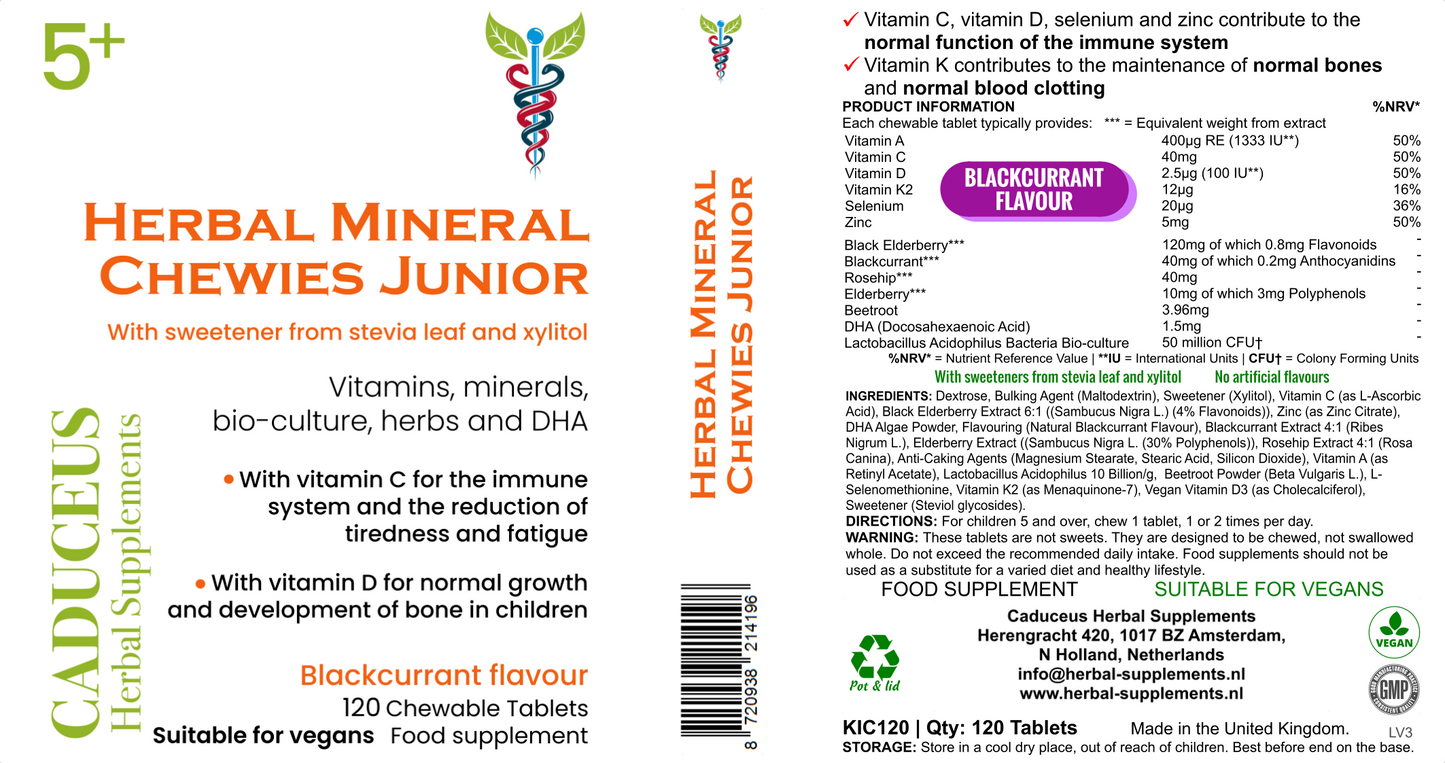 Herbal Mineral Chewies  Junior 120 tabletten