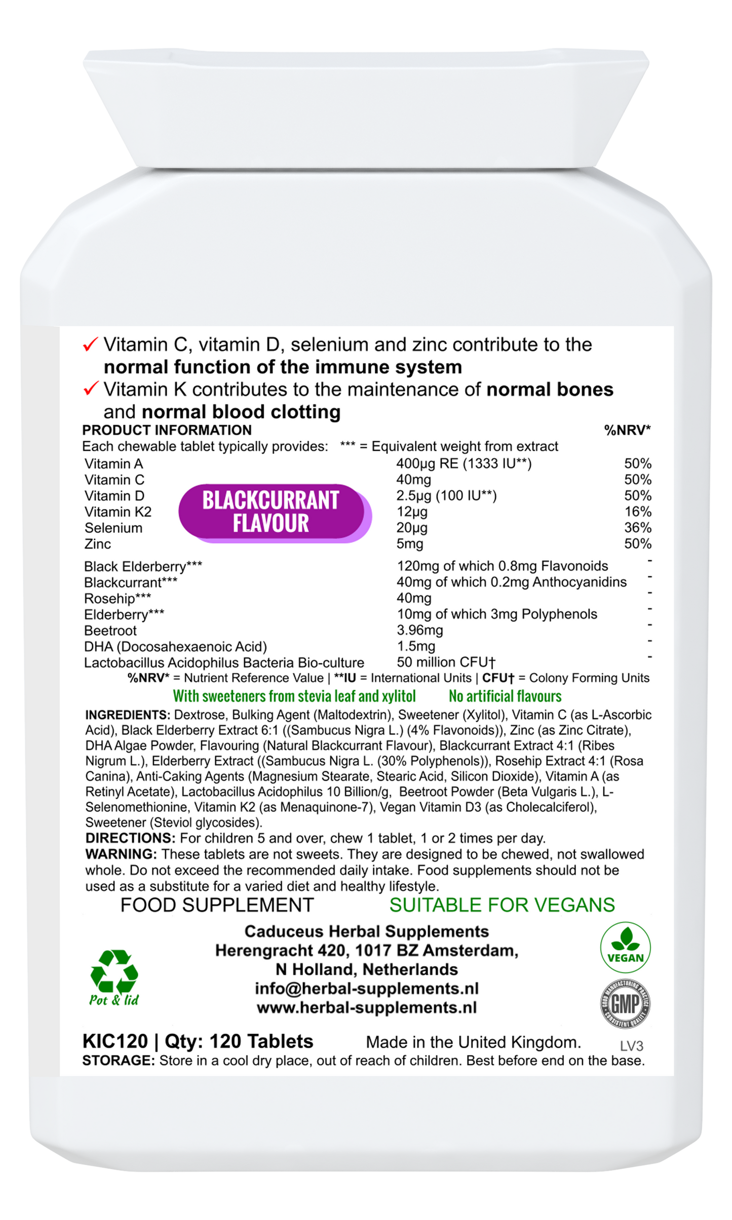 Herbal Mineral Chewies  Junior 120 tabletten
