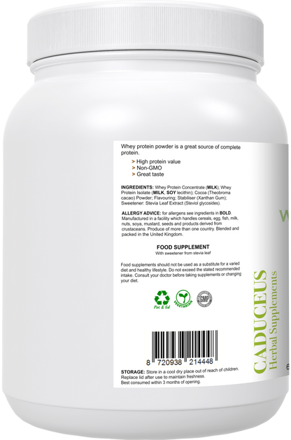 WheyProtein van weiconcentraat en isolaat (chocoladesmaak)