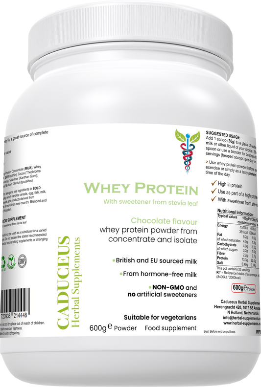 WheyProtein van weiconcentraat en isolaat (chocoladesmaak)