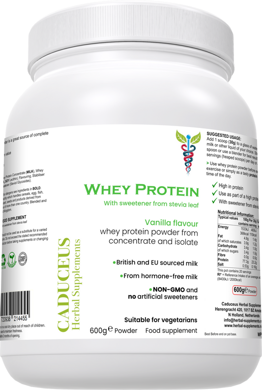 WheyProtein van weiconcentraat en isolaat (vanillesmaak)